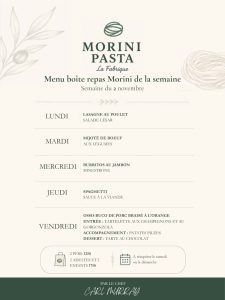 Boite repas chef Carl Murray semaine du 2 novembre