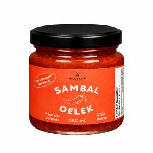 Pot de Sambal Oelek 250 ml Mi Corazón – pâte de piments rouge artisanale faite à Montréal