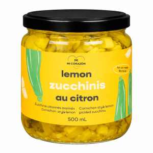 Pot de zucchinis marinés au citron Mi Corazón – Lemon Zucchinis au citron 500 ml
