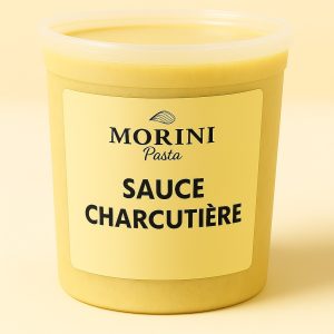 Pot de sauce charcutière Morini Pasta, une sauce savoureuse à base de cornichons.