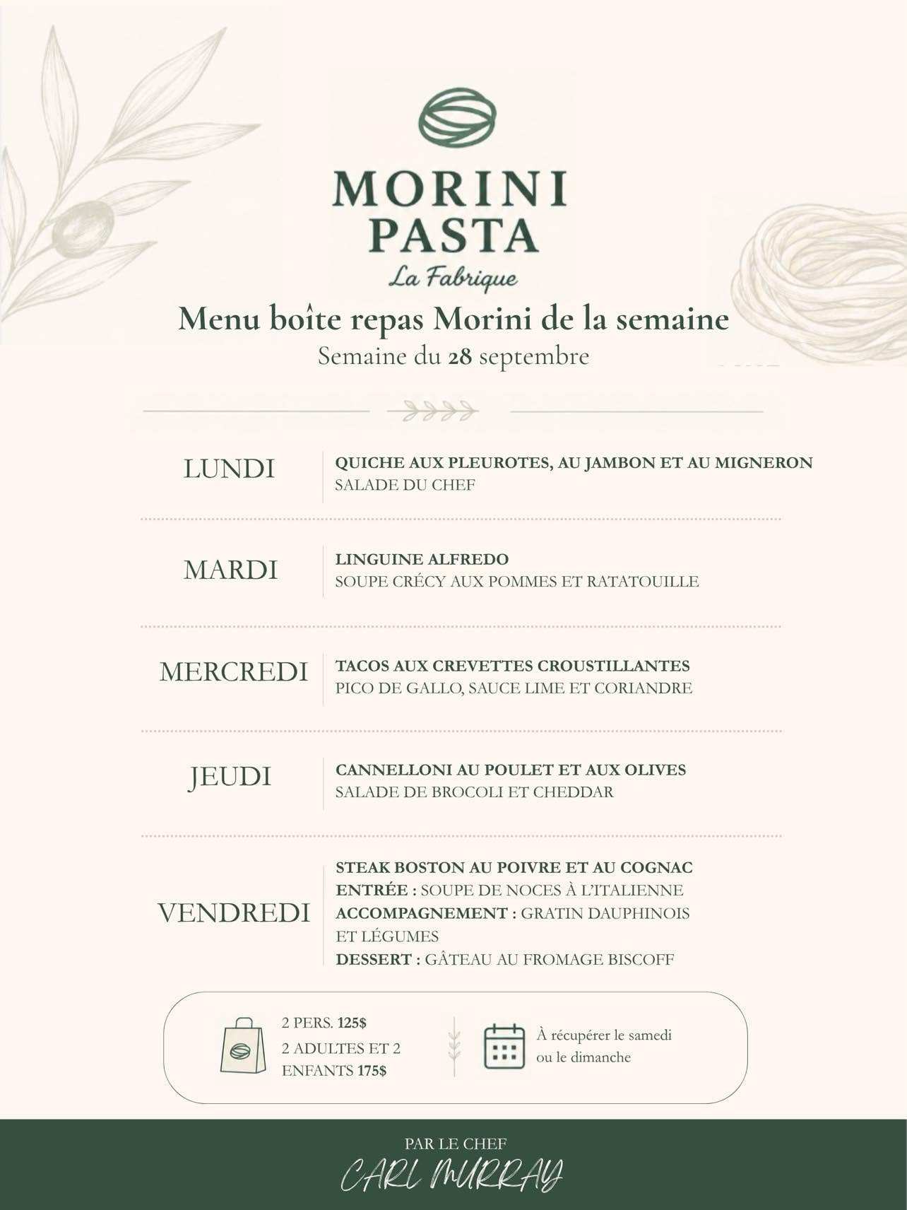 Boîte Repas Chef Carl Murray